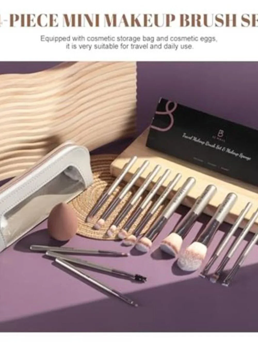 14 Pcs Makeup Brush Set with 1 Pcs Makeup Sponge